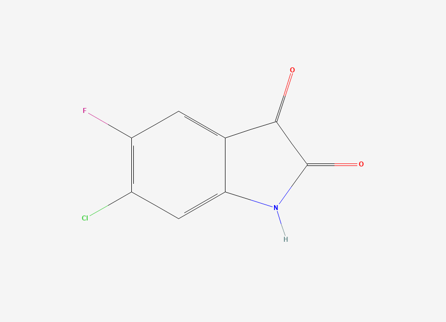 Two-dimensional chemical structure of 5-Fluoro-6-chloroisatin