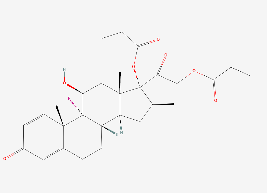 Two-dimensional chemical structure of Betamethasone Dipropionate, CAS 5593-20-4