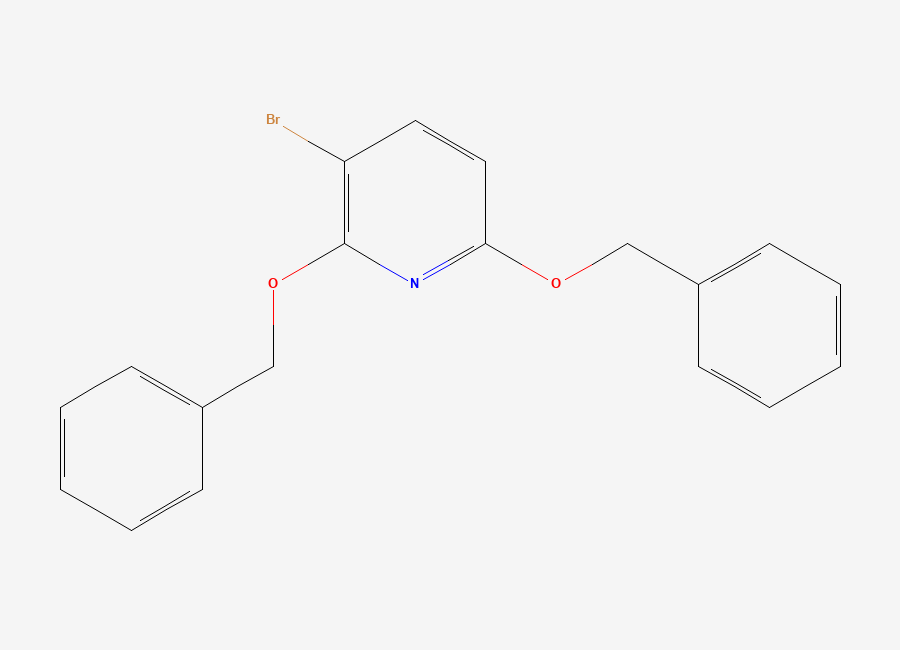 Two-dimensional chemical structure of 2,6-Bis(benzyloxy)-3-bromopyridine