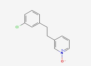 Two-dimensional chemical structure of 3-(3-Chlorophenylethyl)pyridine N-Oxide, CAS 31255-47-7