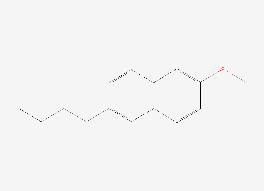 Two-dimensional chemical structure of 2-Butyl 6-Methoxynaphthalene, CAS 701270-26-0