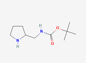 Two-dimensional chemical structure of Pyrrolidin-2-ylmethyl-carbamic acid tert-butyl ester