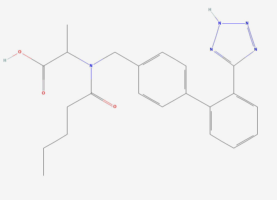 Two-dimensional chemical structure of Valsartan L-Alanine, CAS 137862-57-8