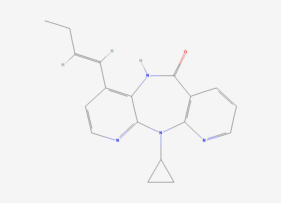 Two-dimensional chemical structure of Nevirapine-12-(n-proylidenyl)