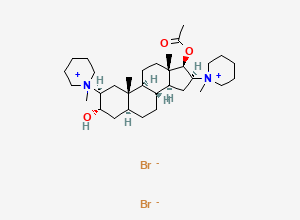 Two-dimensional chemical structure of 3-Deacetyl-17-acetyldacuronium bromide
