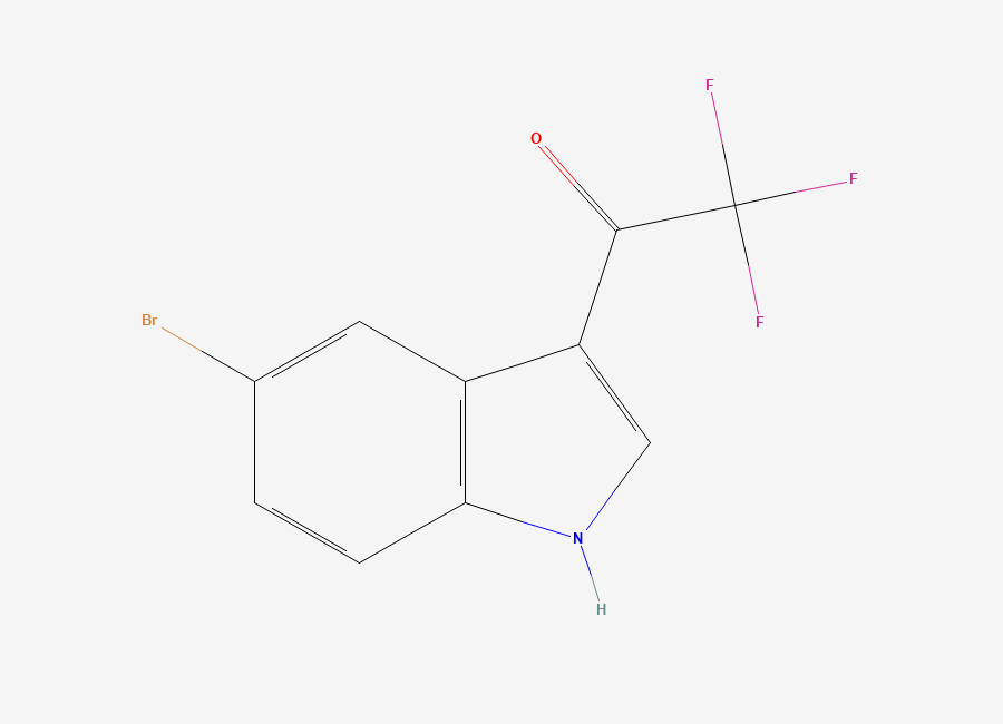 Two-dimensional chemical structure of 1-(5-bromo-1H-indol-3-yl)-2,2,2-trifluoroethanone