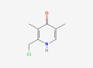 Two-dimensional chemical structure of 2-Chloromethyl-3,5-dimethylpyridin-4-ol, CAS 220771-03-9