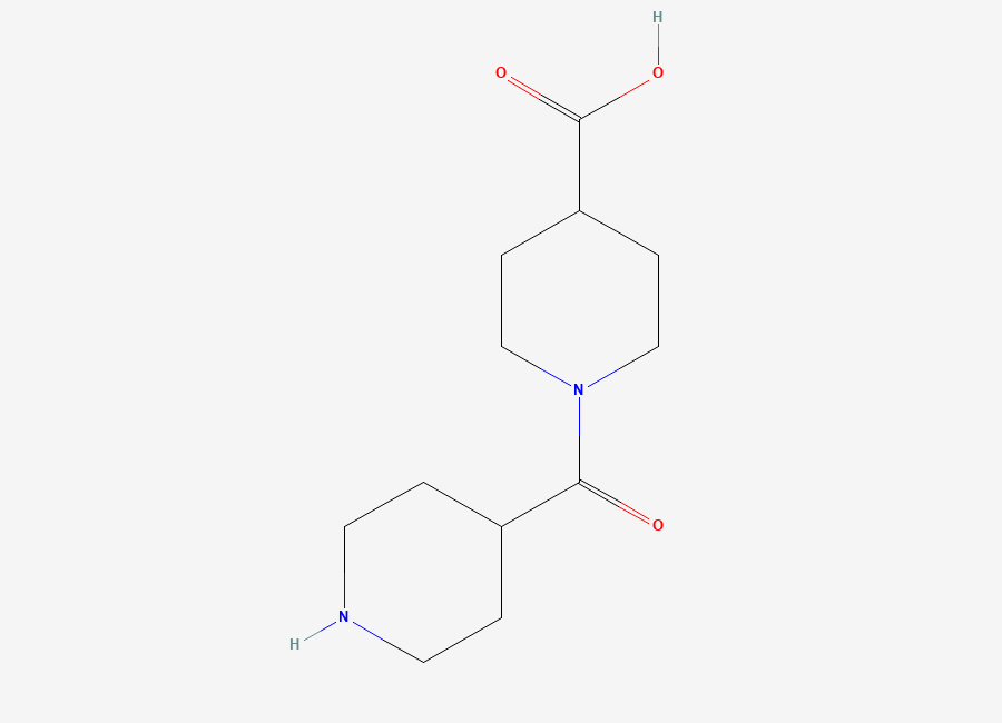 Two-dimensional chemical structure of 1-(Piperidine-4-carbonyl)piperidine-4-carboxylic acid