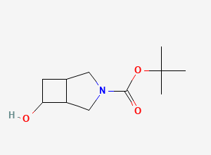 Two-dimensional chemical structure of tert-Butyl 6-hydroxy-3-azabicyclo(3.2.0)heptane-3-carboxylate