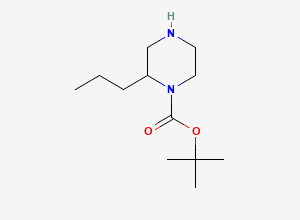 Two-dimensional chemical structure of tert-Butyl 2-propylpiperazine-1-carboxylate