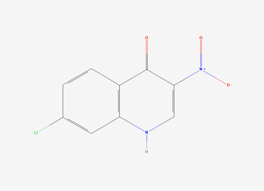 Two-dimensional chemical structure of 7-Chloro-4-hydroxy-3-nitroquinoline