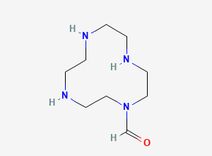 Two-dimensional chemical structure of 1,4,7,10-Tetraazacyclododecane-1-Carboxaldehyde, CAS 120041-13-6