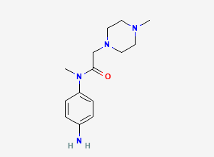 Two-dimensional chemical structure of N-(2-aminophenyl)-N-methyl-2-(4-methylpiperazin-1-yl)acetamide, CAS 262368-30-9