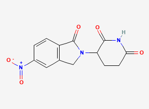 Two-dimensional chemical structure of 3-(5-Nitro-1-oxoisoindolin-2-yl)piperidine-2,6-dione