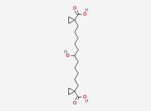 Two-dimensional chemical structure of 1-[11-(1-carboxycyclopropyl)-6-hydroxyundecyl]-1-cyclopropanecarboxylic acid