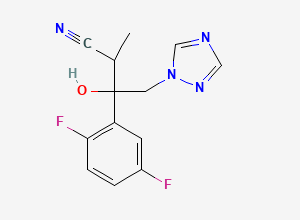 Two-dimensional chemical structure of 3-(2,5-difluorophenyl)-3-hydroxy-2-methyl-4-(1H-1,2,4-triazol-1-yl)butanenitrile