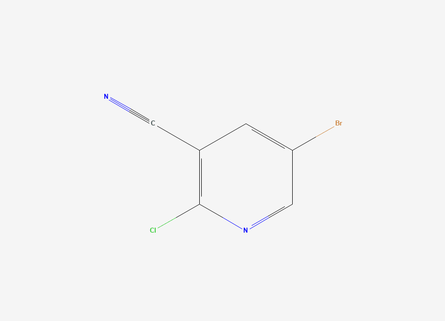Two-dimensional chemical structure of 5-Bromo-2-chloronicotinonitrile