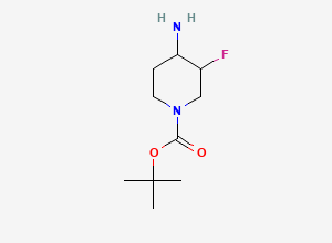 Two-dimensional chemical structure of 1-Boc-3-fluoro-4-aminopiperidine