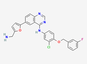 Two-dimensional chemical structure of Lapatinib Desmesylethyl Impurity, CAS 697299-82-4