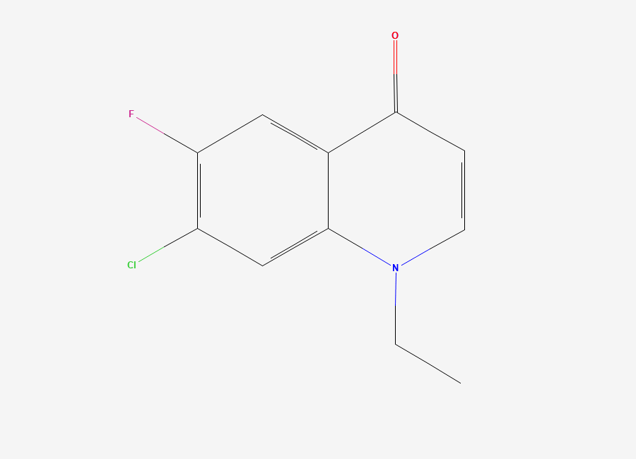 Two-dimensional chemical structure of 7-chloro-1-ethyl-6-fluoroquinolin-4(1H)-one
