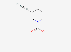 Two-dimensional chemical structure of tert-Butyl 3-ethynylpiperidine-1-carboxylate