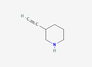 Two-dimensional chemical structure of 3-Ethynylpiperidine