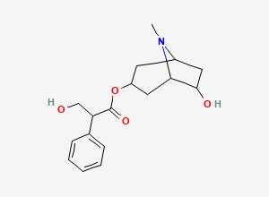 Two-dimensional chemical structure of Atropine EP Impurity D/ Hyoscyamine EP Impurity C/ 6-Hydroxy Hyoscyamine/ Anisodamine, CAS 55869-99-3
