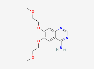 Two-dimensional chemical structure of 6, 7-bis(2-methoxyethoxy)-4-quinazolinamine, CAS 1417161-98-8