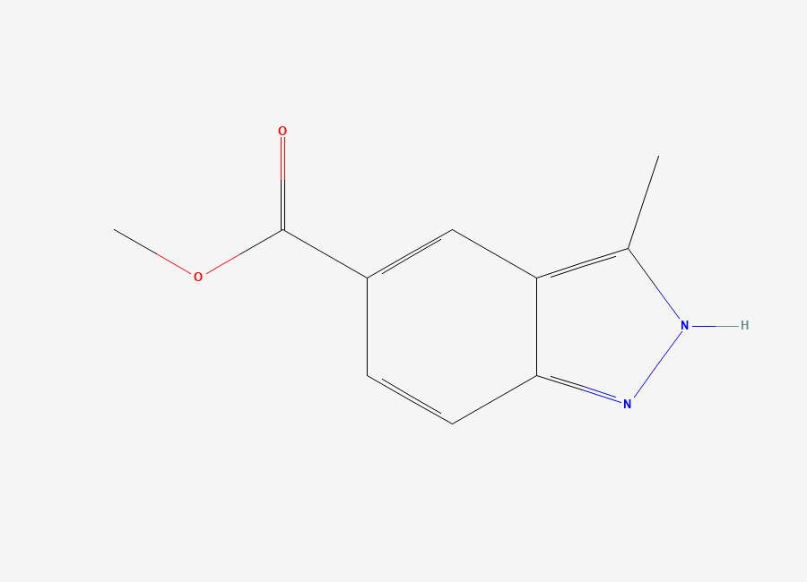 Two-dimensional chemical structure of Methyl 3-methyl-1H-indazole-5-carboxylate