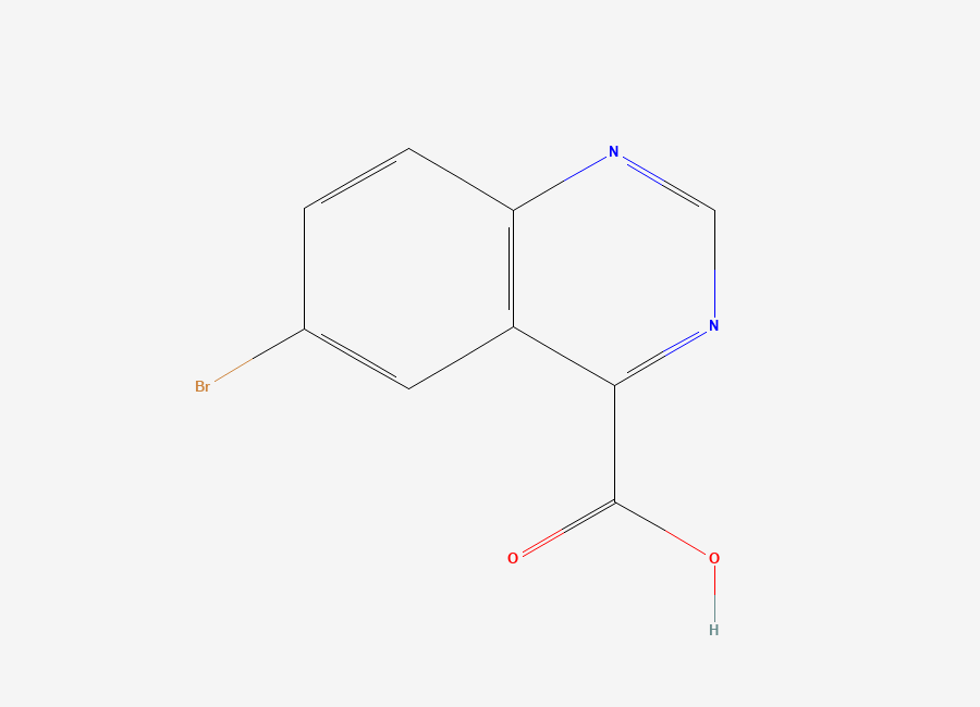 Two-dimensional chemical structure of 6-Bromoquinazoline-4-carboxylic acid