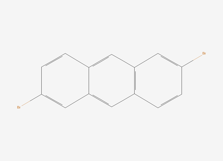 Two-dimensional chemical structure of 2,6-Dibromoanthracene