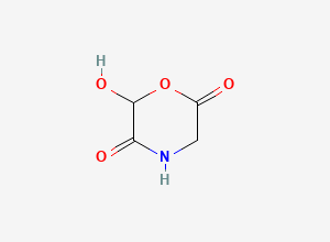 Two-dimensional chemical structure of 6-hydroxymorpholine-2,5-dione