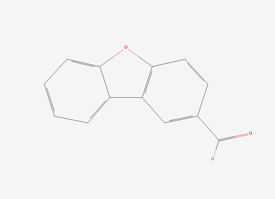 Two-dimensional chemical structure of Dibenzo(b,d)furan-2-carboxaldehyde