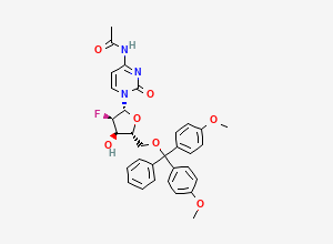 Two-dimensional chemical structure of N-Acetyl-5'-O-(bis(4-methoxyphenyl)phenylmethyl)-2'-deoxy-2'-fluorocytidine