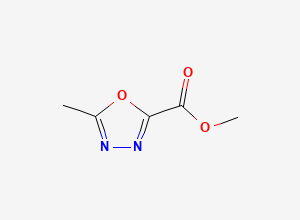 Two-dimensional chemical structure of Methyl 5-methyl-1,3,4-oxadiazole-2-carboxylate, CAS 37641-35-3