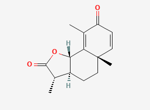 Two-dimensional chemical structure of (-)-Santonin
