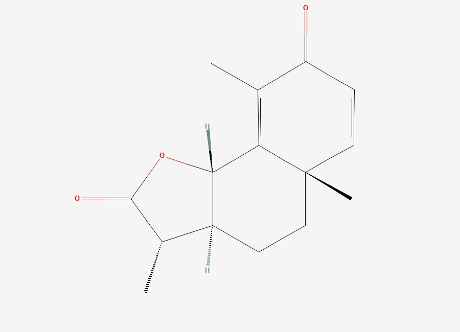 Two-dimensional chemical structure of (-)-Santonin