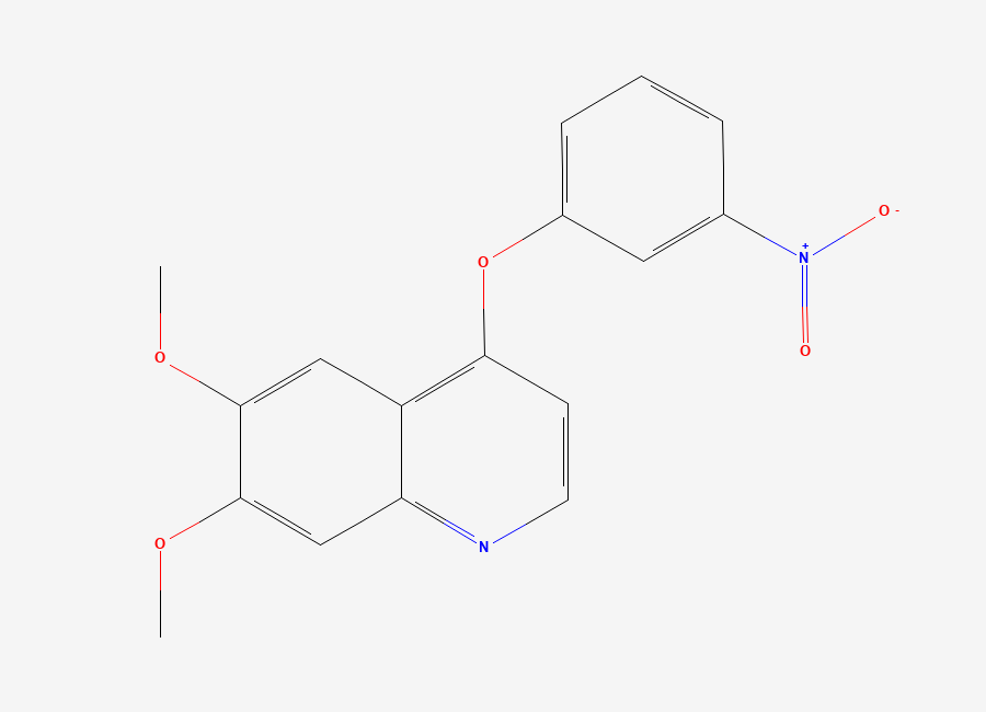 Two-dimensional chemical structure of 6,7-Dimethoxy-4-(3-nitrophenoxy)quinoline