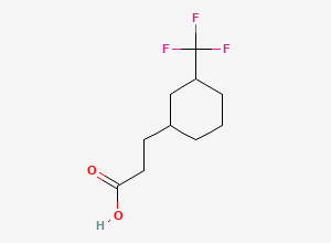 Two-dimensional chemical structure of 3-(3-(Trifluoromethyl)cyclohexyl)propanoic Acid, CAS 329-02-2