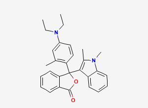 Two-dimensional chemical structure of 3-(4-(Diethylamino)-2-methylphenyl)-3-(1,2-dimethyl-1H-indol-3-yl)-1(3H)-isobenzofuranone