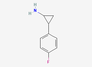Two-dimensional chemical structure of 2-(4-Fluorophenyl)cyclopropan-1-amine