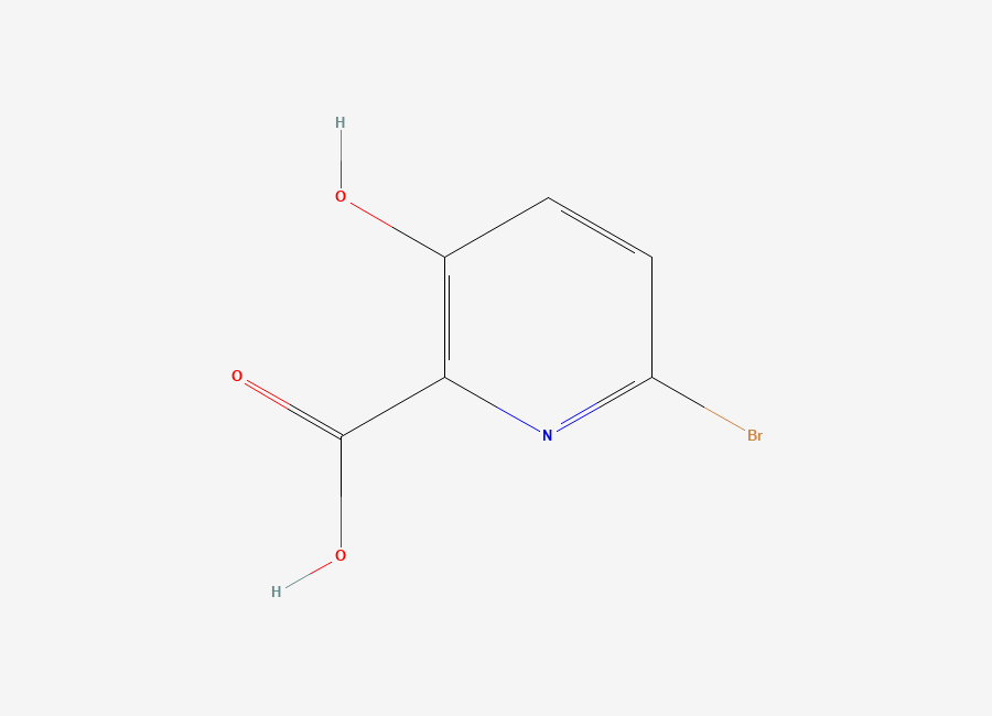 Two-dimensional chemical structure of 6-Bromo-3-hydroxypicolinic acid