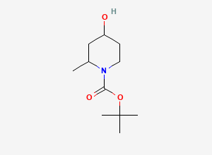 Two-dimensional chemical structure of Tert-butyl 4-hydroxy-2-methylpiperidine-1-carboxylate