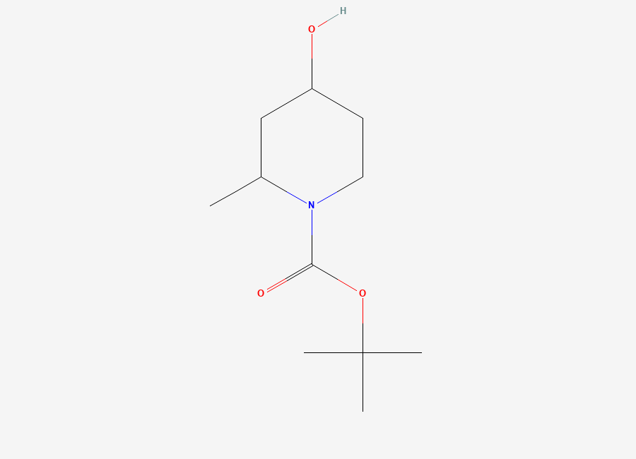 Two-dimensional chemical structure of Tert-butyl 4-hydroxy-2-methylpiperidine-1-carboxylate