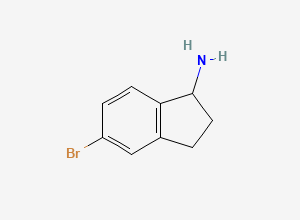 Two-dimensional chemical structure of 5-bromo-2,3-dihydro-1H-inden-1-amine