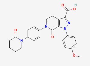 Two-dimensional chemical structure of Apixaban Carboxylic Acid Impurity, CAS 503614-92-4