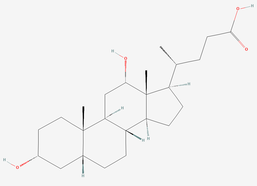 Two-dimensional chemical structure of Ursodeoxycholic Acid EP Impurity E, CAS 83-44-3