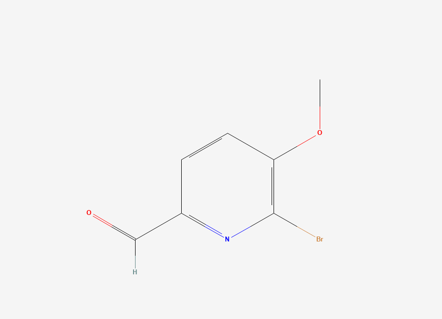 Two-dimensional chemical structure of 6-Bromo-5-methoxypicolinaldehyde