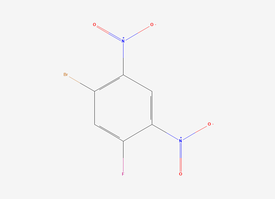 Two-dimensional chemical structure of 3-Bromo-4,6-dinitrofluorobenzene