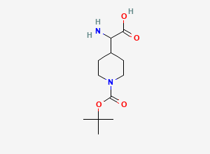 Two-dimensional chemical structure of 1-Boc-4-(Aminocarboxymethyl)piperidine
